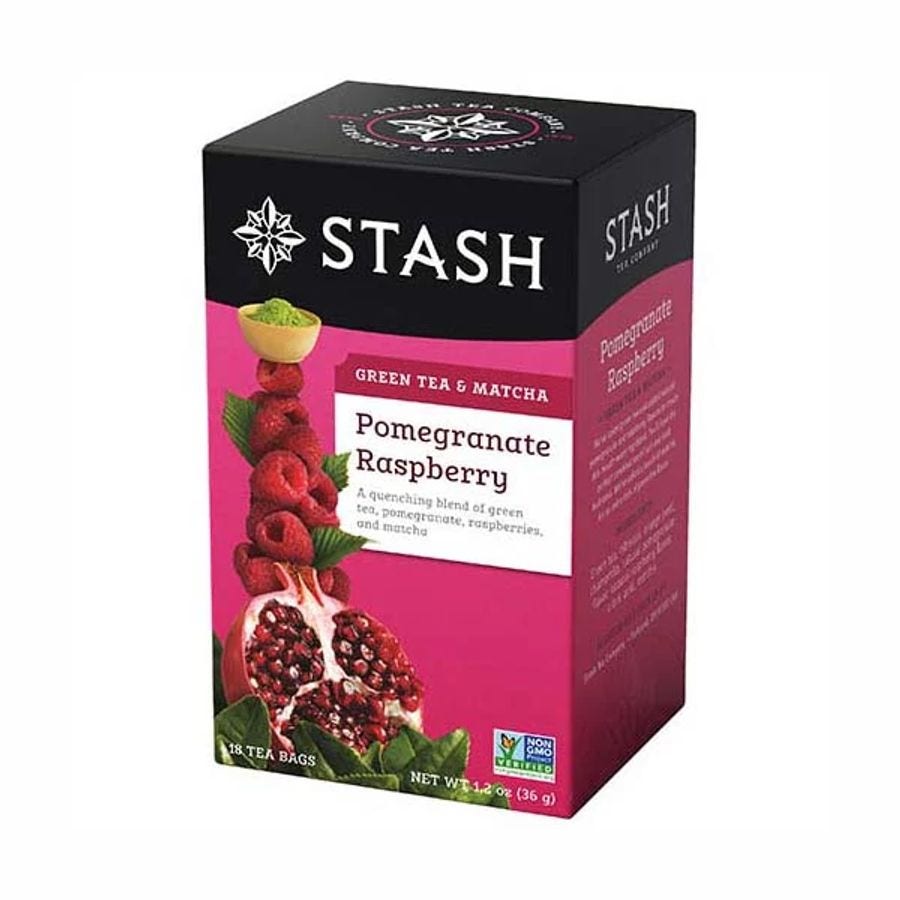 Stash Tea Pomegranate Raspberry Green with Matcha Tea Bags 18 tea bags
